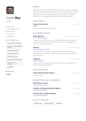 Bankacı CV Örnekleri cv indir